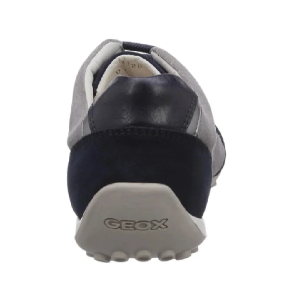 Geox D Snake B Navy Grey Canvas Suede Breathable Sneakers Women's 5 35 NEW BNIB